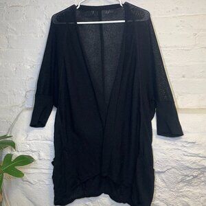 Sheer black 3/4 sleeve Cardigan